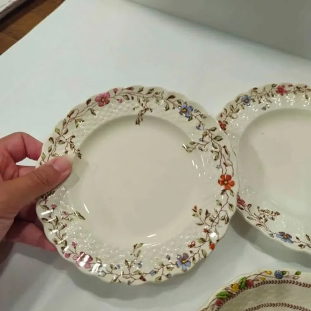 Copeland Spode Wicker Dale Cowslip Dishes Set
